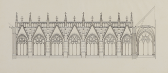 216415 Opstand van de zuidelijke arm van de kruisgang van de Domkerk te Utrecht.